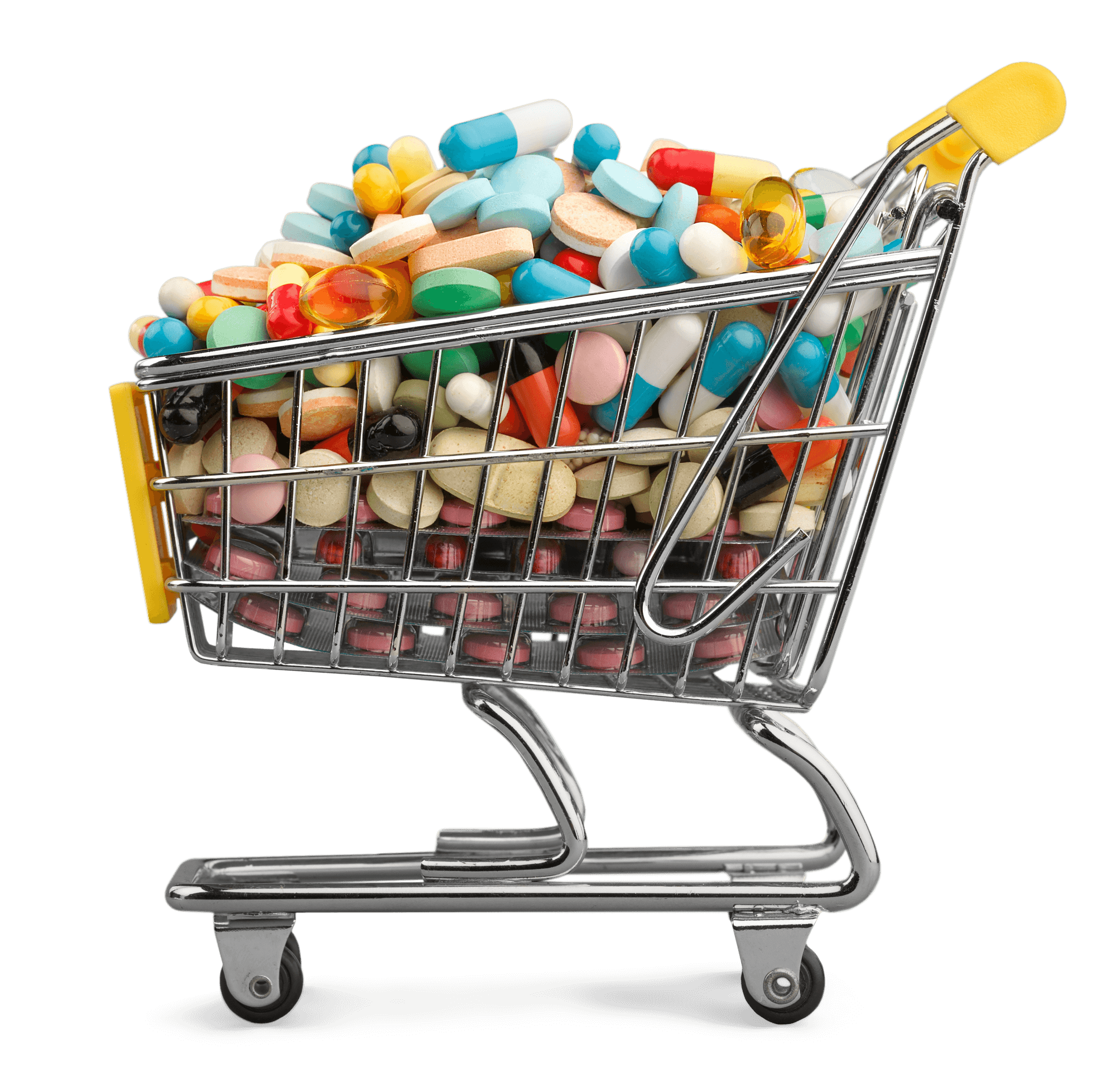 Carrito lleno de medicamentos